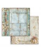 Scrapbooking paper double face "Songs of the Sea mechanism border" - Stamperia