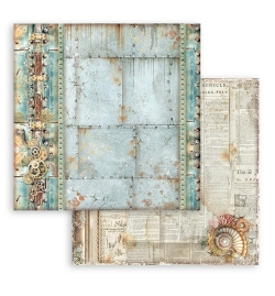 Scrapbooking paper double face "Songs of the Sea mechanism border" - Stamperia