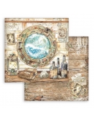 Scrapbooking paper double face "Songs of the Sea portholes" - Stamperia