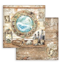 Scrapbooking paper double face "Songs of the Sea portholes" - Stamperia