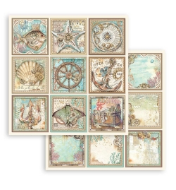 Scrapbooking paper double face "Songs of the Sea tags" - Stamperia