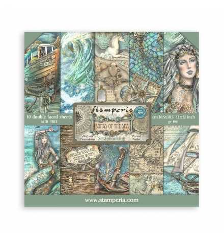 Scrapbooking paper Set 10pcs "Songs of the Sea" - Stamperia