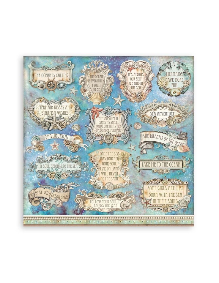 Scrapbooking paper Set 10pcs "Songs of the Sea" - Stamperia