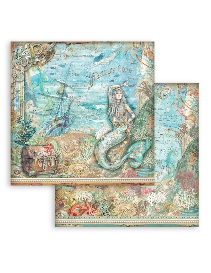 Scrapbooking paper Set 10pcs "Songs of the Sea" - Stamperia