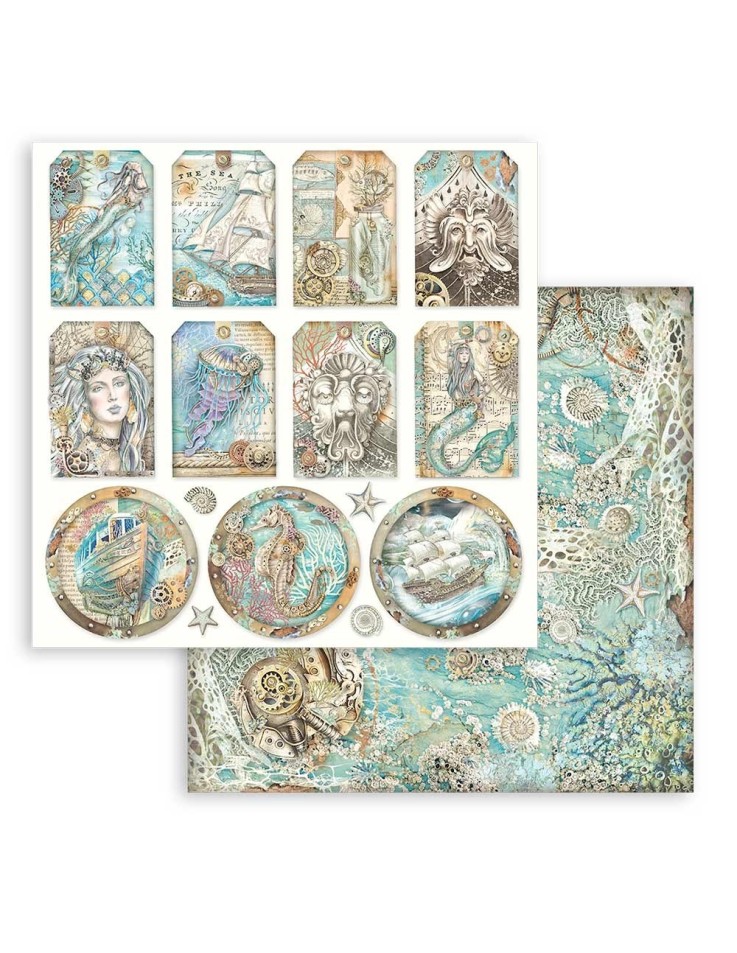 Scrapbooking paper Set 10pcs "Songs of the Sea" - Stamperia