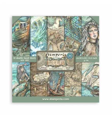 10 Χαρτιά Scrapbooking 20x20cm "Songs of the Sea" - Stamperia