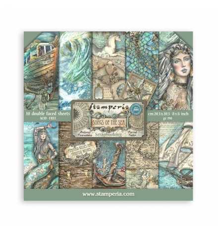 Scrapbooking paper 20x20cm Set 10pcs "Songs of the Sea" - Stamperia