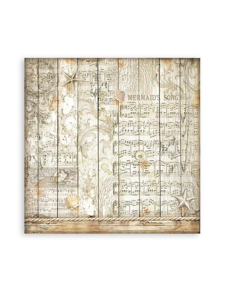 10 Χαρτιά Scrapbooking 20x20cm "Songs of the Sea" - Stamperia