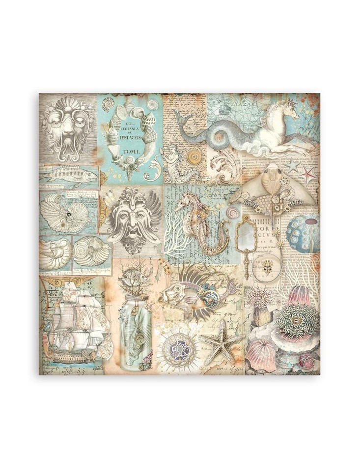 10 Χαρτιά Scrapbooking 20x20cm "Songs of the Sea" - Stamperia