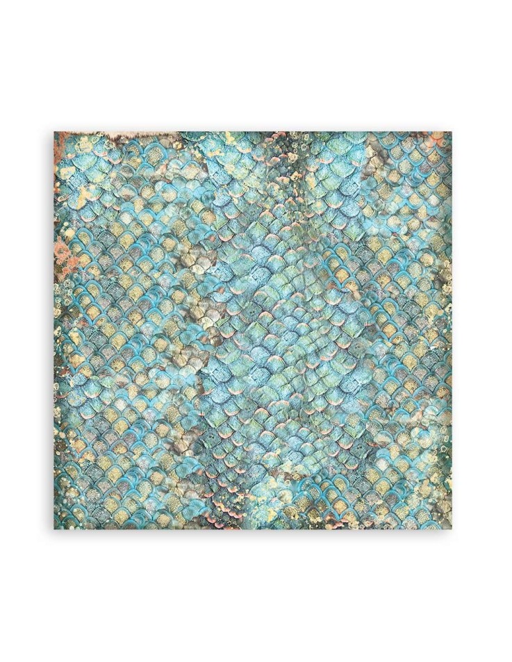 Scrapbooking paper 20x20cm Set 10pcs "Backgrounds Selection - Songs of the Sea" - Stamperia