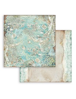 Scrapbooking paper 20x20cm Set 10pcs "Backgrounds Selection - Songs of the Sea" - Stamperia