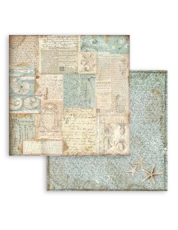 Scrapbooking paper 20x20cm Set 10pcs "Backgrounds Selection - Songs of the Sea" - Stamperia