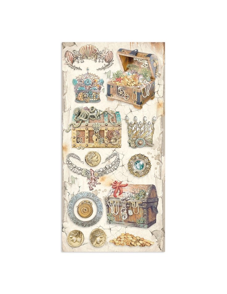 Scrapbooking paper 15x30,5cm Set 10pcs "Songs of the Sea" - Stamperia