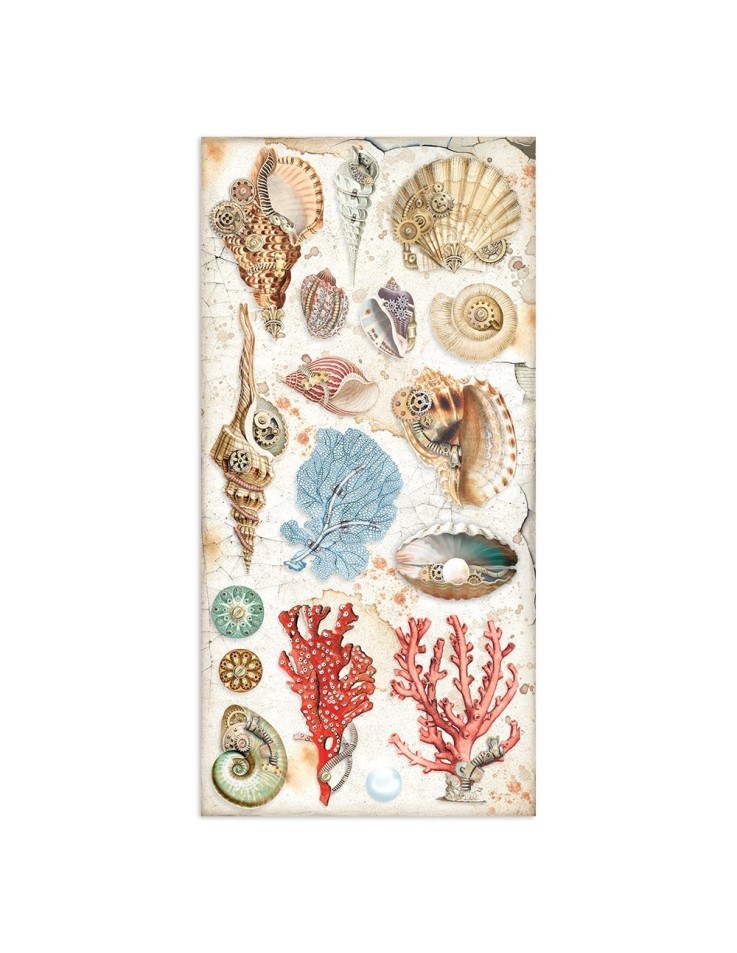 Scrapbooking paper 15x30,5cm Set 10pcs "Songs of the Sea" - Stamperia