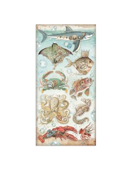 Scrapbooking paper 15x30,5cm Set 10pcs "Songs of the Sea" - Stamperia