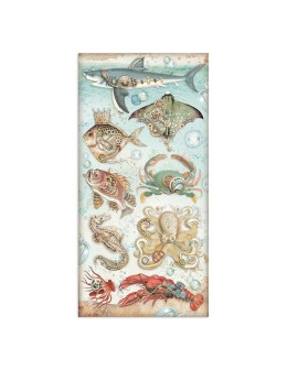 Scrapbooking paper 15x30,5cm Set 10pcs "Songs of the Sea" - Stamperia