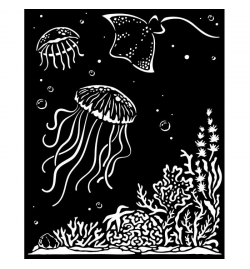 Stencil 20x25cm 0.25mm "Songs of the Sea jellyfish" - Stamperia