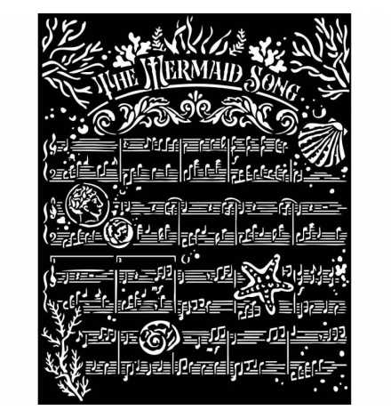 Stencil 20x25cm 0.25mm "Songs of the Sea The Hermaid song" - Stamperia