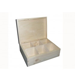 Ξύλινο Κουτί για Τσάι - 6 Χωρίσματα 22x16.5x7.5cm