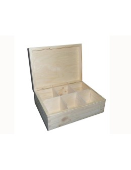 Ξύλινο Κουτί για Τσάι - 6 Χωρίσματα 22x16.5x7.5cm