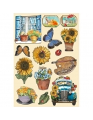 Colored Wooden Shapes 15x21cm Sunflower Art - Stamperia