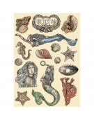 Colored Wooden Shapes 15x21cm Songs of the Sea The Mermaid - Stamperia