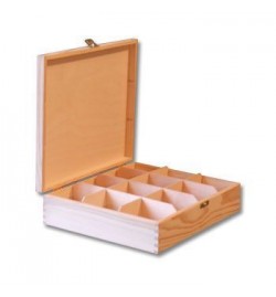Wooden Tea Box - 12 Compartments 29.5x22.5x8cm
