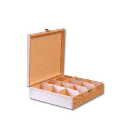 Wooden Tea Box - 12 Compartments 29.5x22.5x8cm