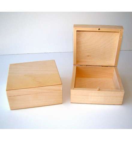 Wooden Box Square 13x13x6cm