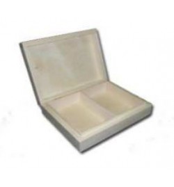 Wooden Box for Playing Cards 2 Bays 16x12x4cm