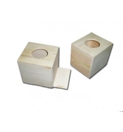 Wooden Tissue Box 15.5x13x13.5cm