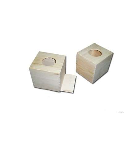 Wooden Tissue Box 15.5x13x13.5cm