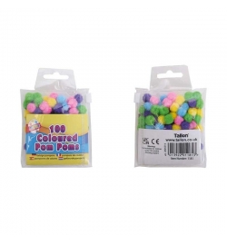 Pom poms  10mm - 100pcs Διάφορα χρώματα Pastel