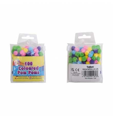 Pom poms  10mm - 100pcs Διάφορα χρώματα Pastel