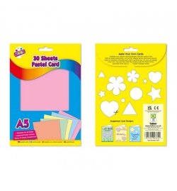 Card sheets A5 30pcs Assorted Pastel Colors