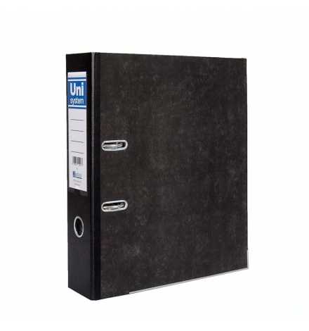 Uni Box File A4 Lever Arch File 75mm - Black