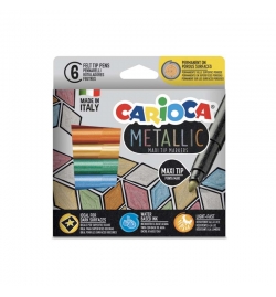 Metallic Felt Tip Maxi Markers 6pcs Carioca