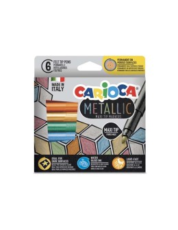 Μαρκαδόροι Maxi Μεταλλικοί 6pcs - Carioca