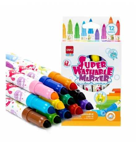 Μαρκαδόροι Maxi Washable 12pcs - Deli