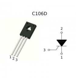 Thyristor C106D 400V, 4A, TO-126