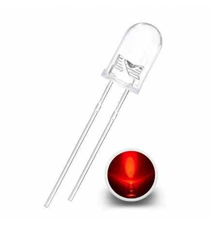 Led 5mm Clear - Red (12000mcd)