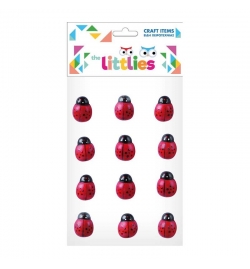 Wooden ladybird 18mm 12pcs