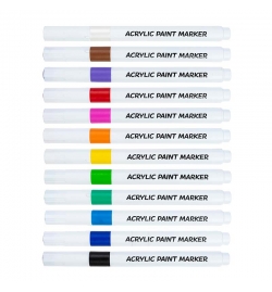 Ακρυλική Μπογιά Μαρκαδόροι λεπτή μύτη 12pcs - Centrum