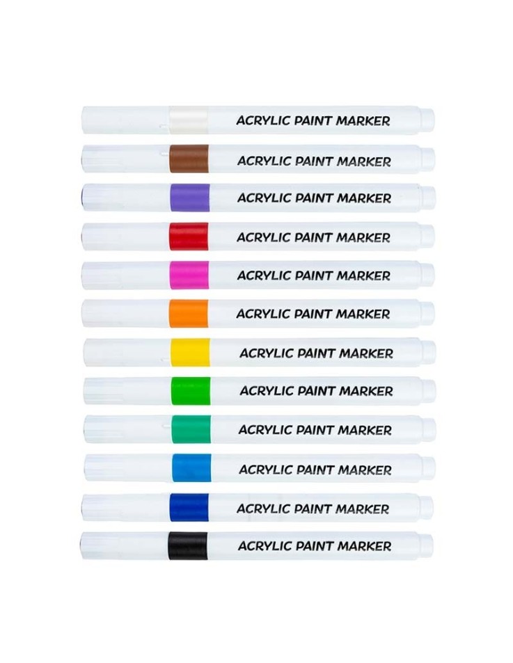 Acrylic Paint Marker 2-4mm tip 12pcs - Centrum