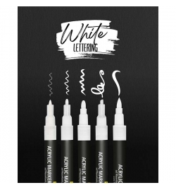 Σετ 5 Μαρκαδόροι Cali.Brush Μαύροι Lettering - Online