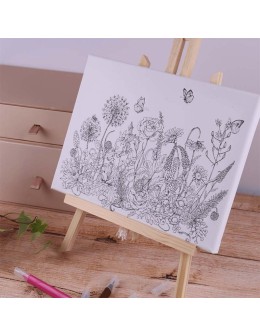 Καμβάς σε ξύλινο καβαλέτο 30x40cm Λουλούδια