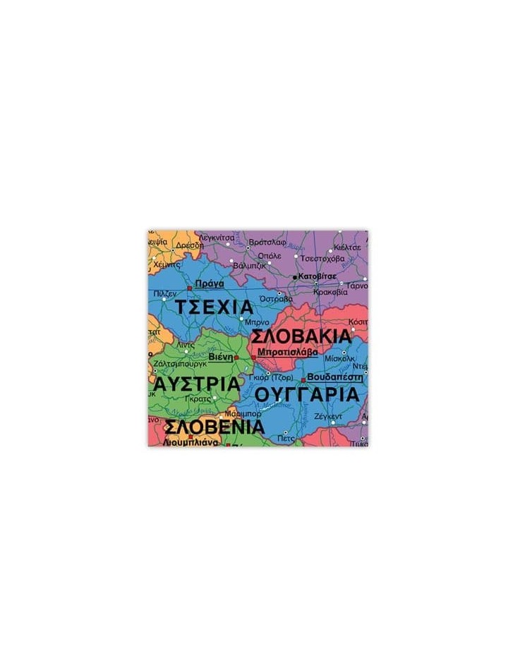 Physical and Political Map of Europe 96x107cm (in Greek)