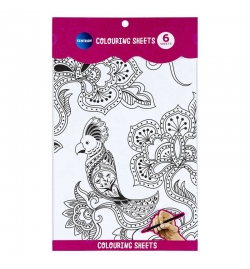 Water Colouring Sheets 6pcs Mandala Birds Centrum