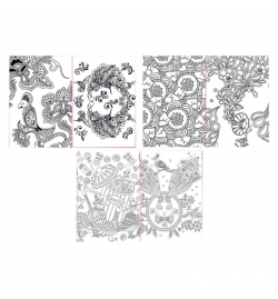 Water Colouring Sheets 6pcs Mandala Birds Centrum