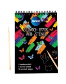 Skratch book 20x14cm with stencil and stick 10 sheets